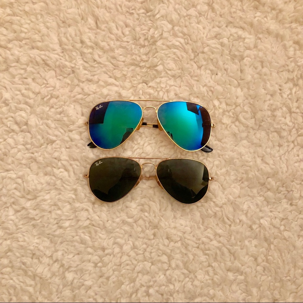 *BUNDLE* Ray Ban Aviators• Blue/Gold & Green/Gold